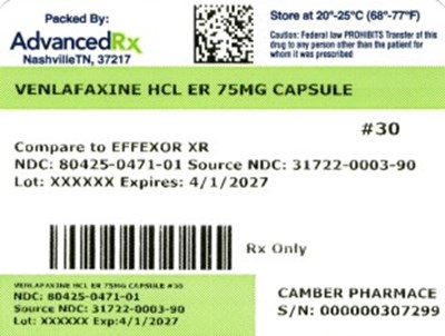 Venlafaxine HCl Er 75mg #30 (Venlafaxine HCl Er 75mg 80425 0471 01)